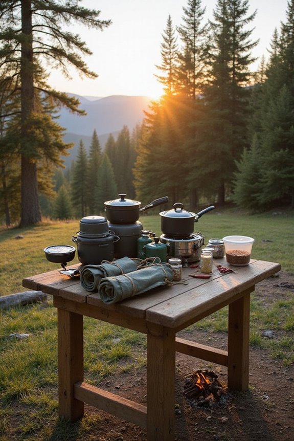 organized camping cooking gear