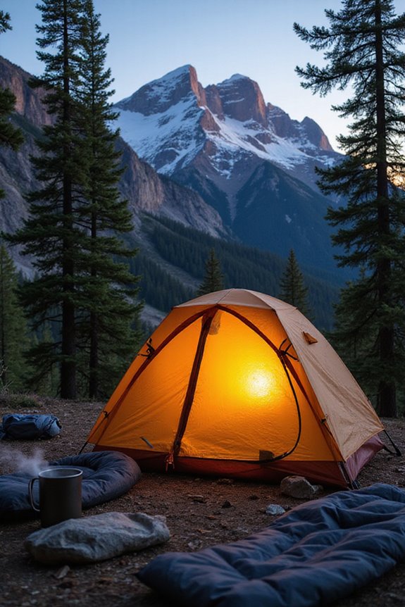 tent placement and wind protection