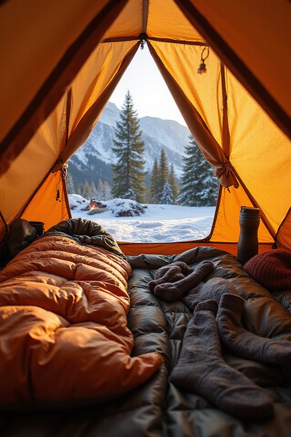 warm clothing and layering